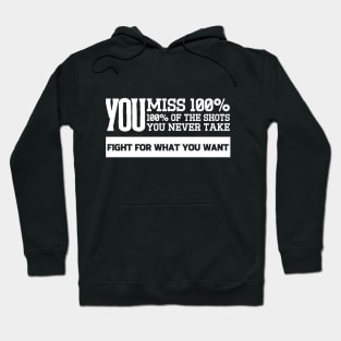 You miss 100% of the shots you never take. Hoodie